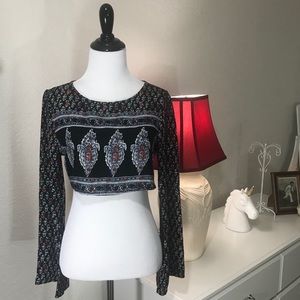 ✨Patterned Open Back Crop Top✨